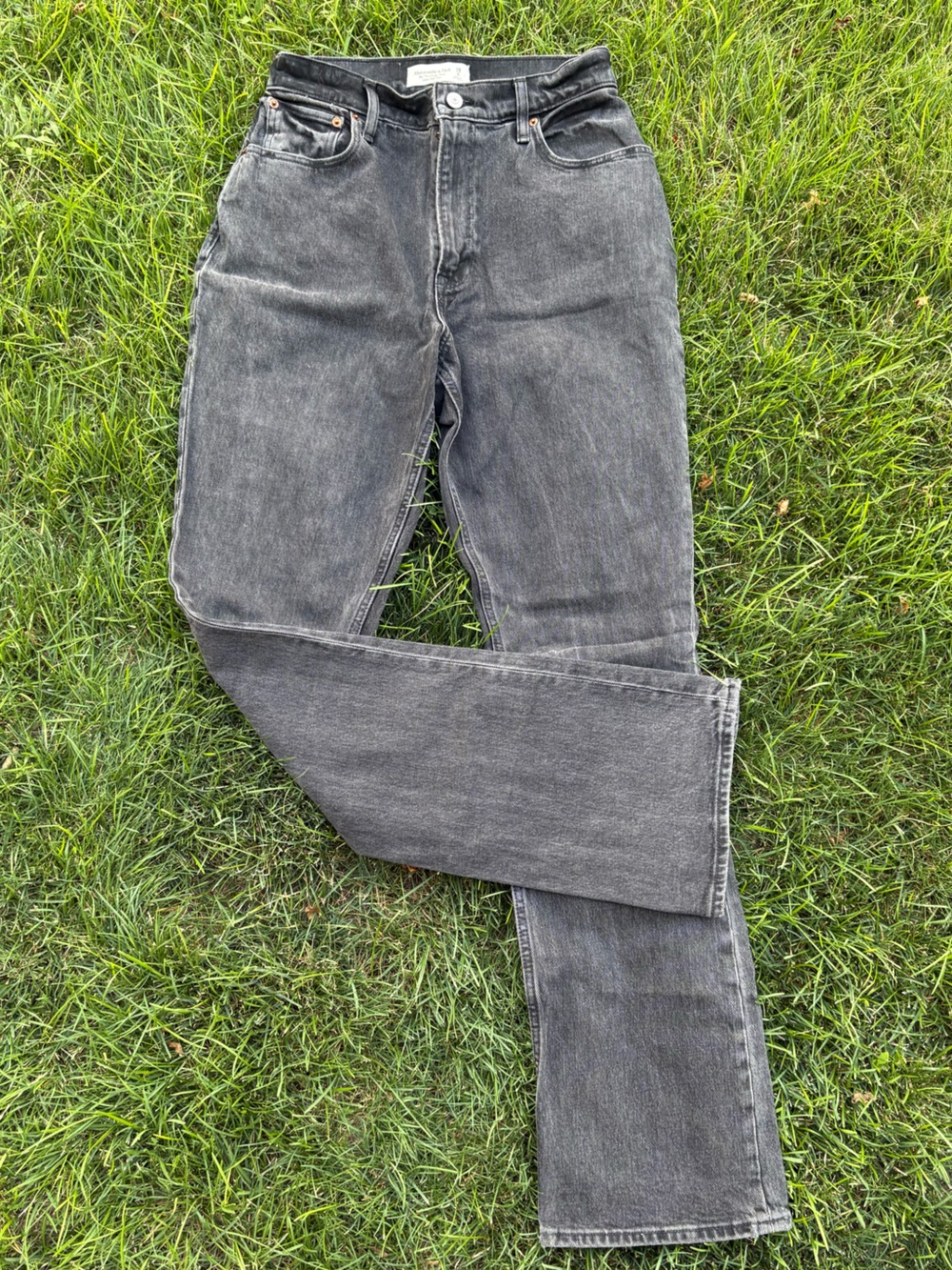 Abercrombie & Fitch Women's curve love Charcoal High-Rise Jeans